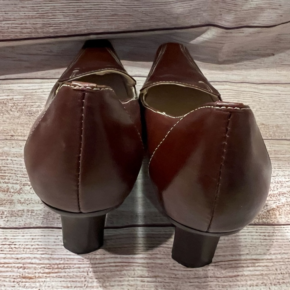 AK Anne Klein Womens Shoes Heels Fletcher 3” Leather Square Toe size 6 - Picture 6 of 10